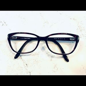 Tom Ford Eggplant Tortoise Plastic Glasses